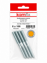 BLISTER Dowel Scr, Metric/Wood Thr w/Hex Passage, TX, Zn,Kamfix