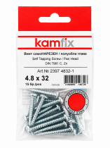 БЛИСТЕР Винт самоНАРЕЗЕН DIN 7981 C H, Zn,Kamfix