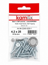 БЛИСТЕР Винт ШП самоНАРЕЗЕН, Zn,Kamfix