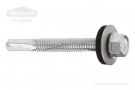 Self-drilling Screw with EPDM Washer, 12mm drill, Zn